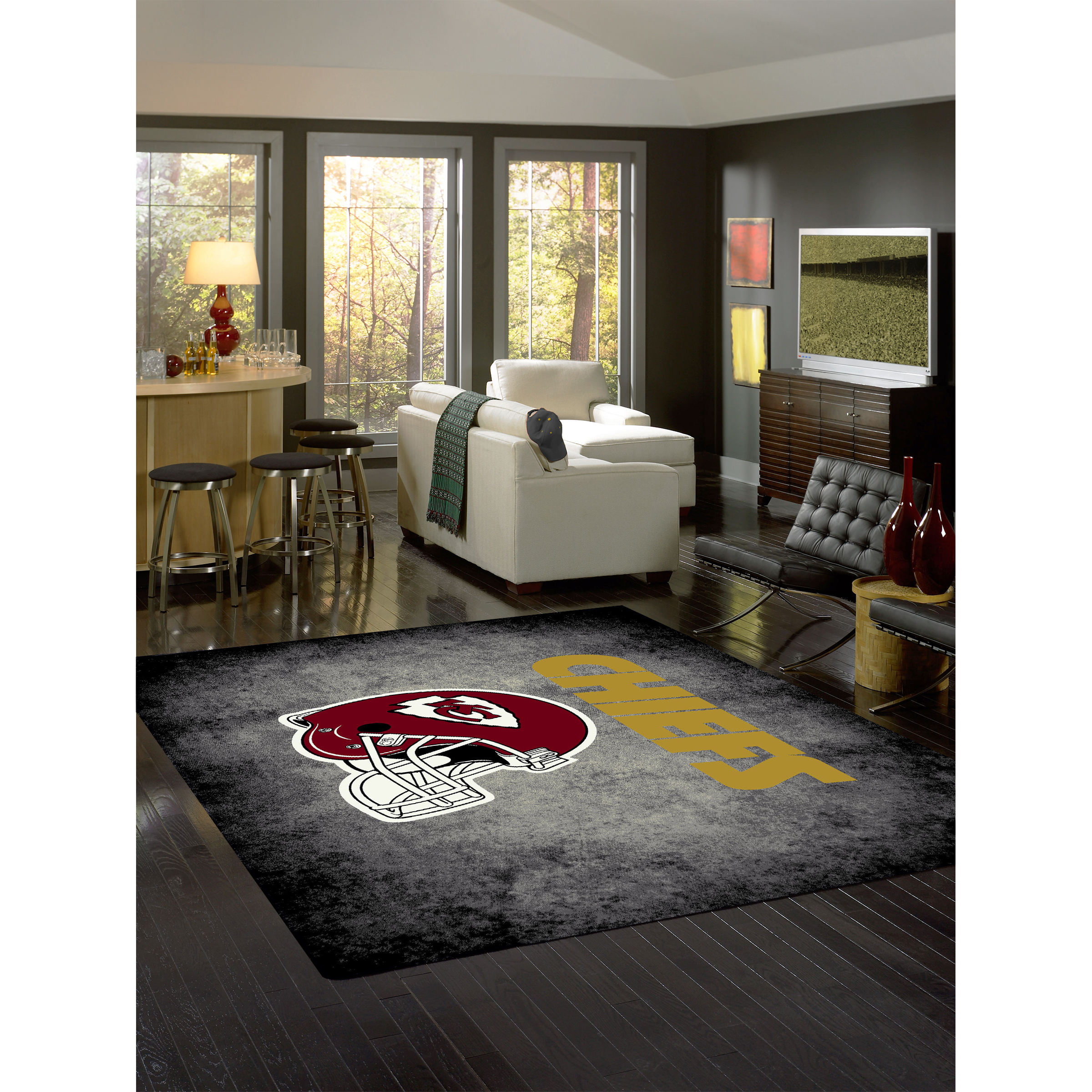 Kansas City Chiefs 4 X 6 DISTRESSED Rug