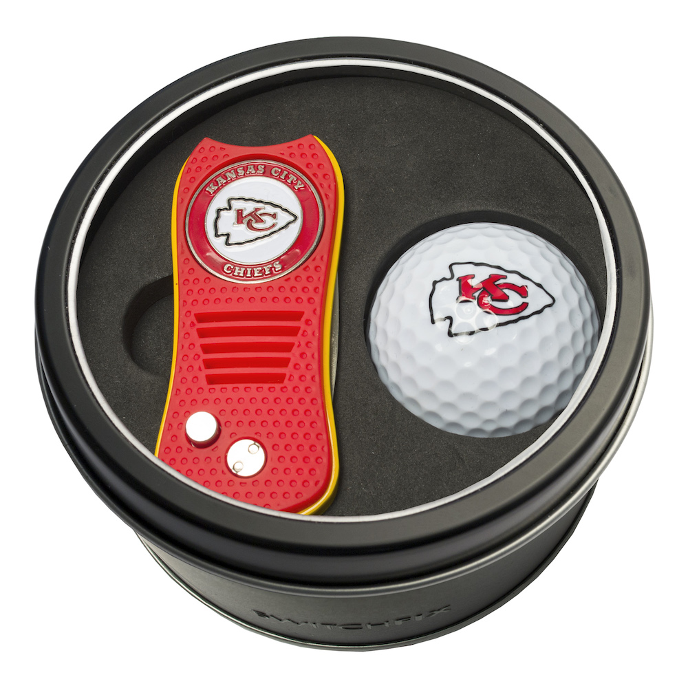 Kansas City Chiefs Switchblade Divot Tool and Golf Ball Gift Pack