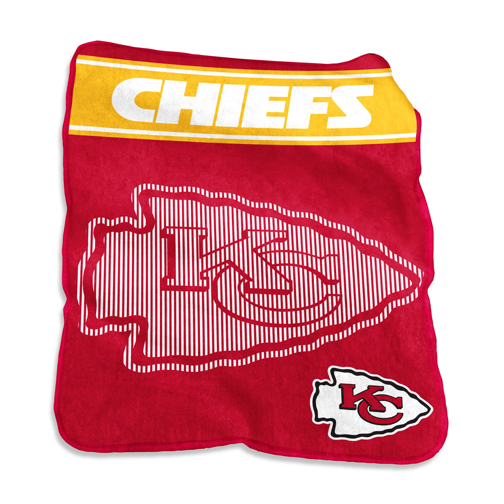 Kansas City Chiefs LARGE Logo Raschel Blanket