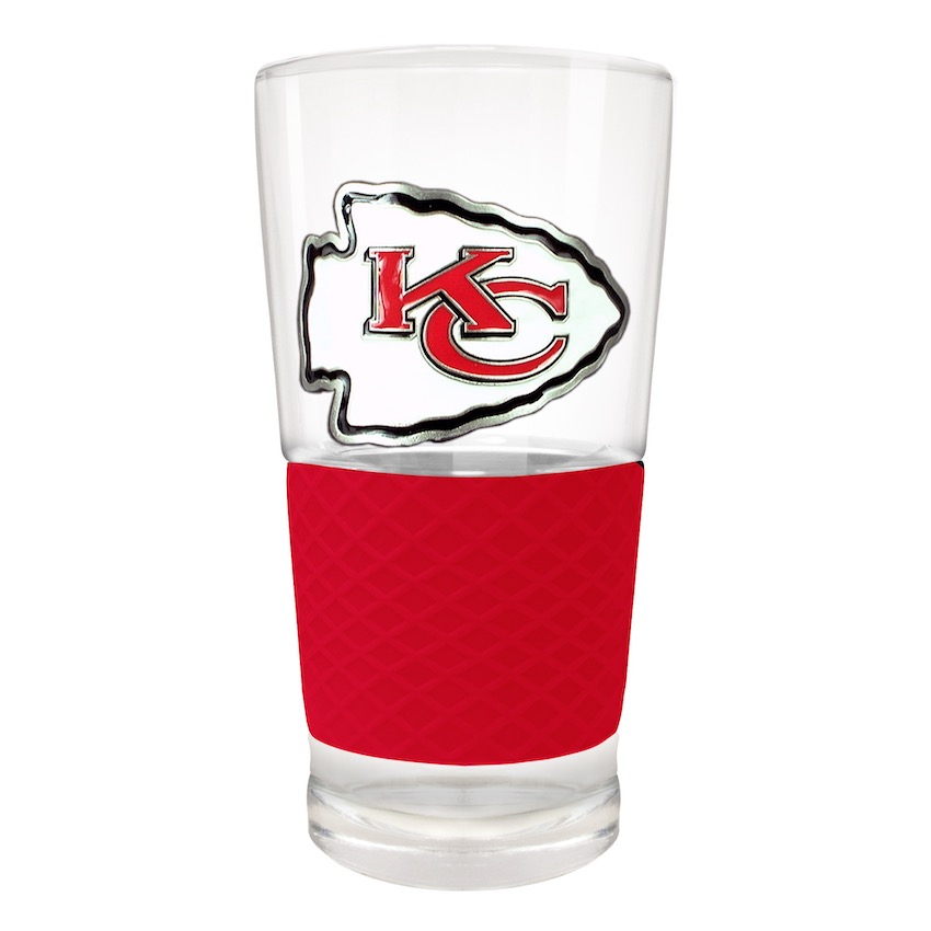 Kansas City Chiefs 22 oz Pilsner Glass with Silicone Grip