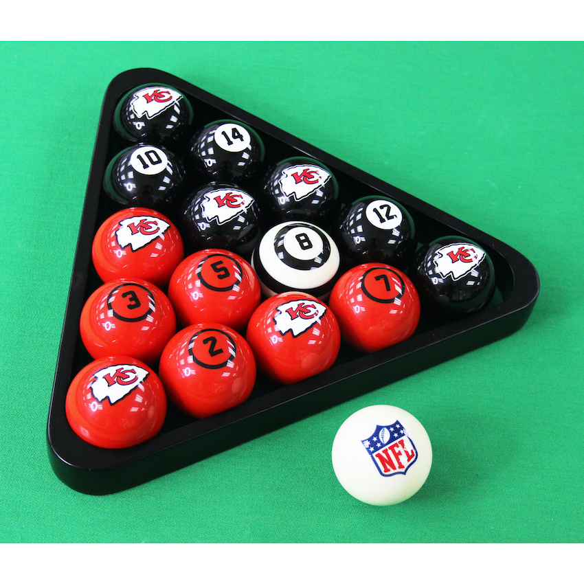 Kansas City Chiefs Billiard Ball Set with Numbers