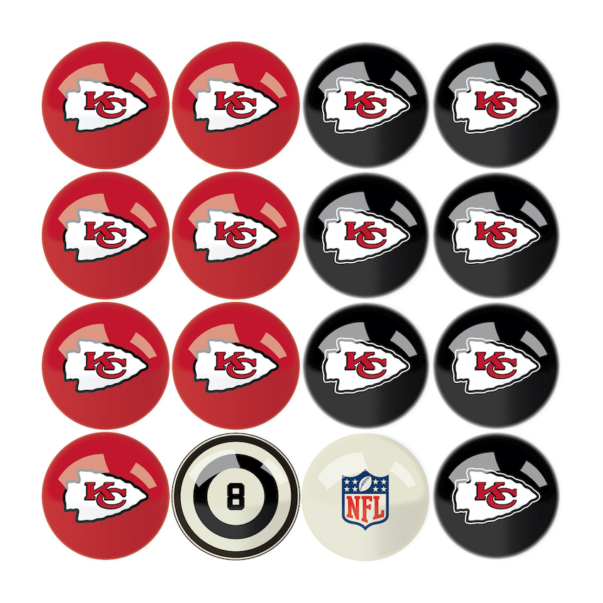 Kansas City Chiefs Billiard Ball Set with Numbers