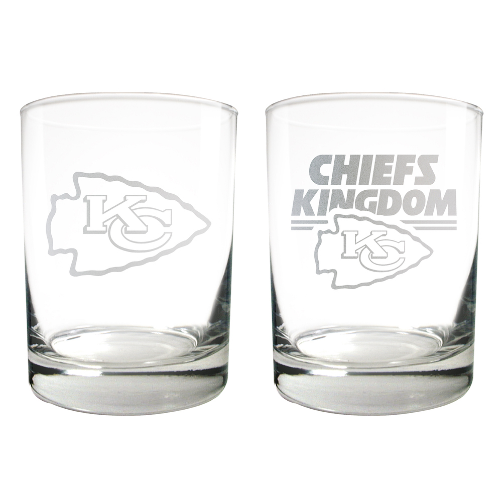 Kansas City Chiefs 2pc Rocks Glass Set