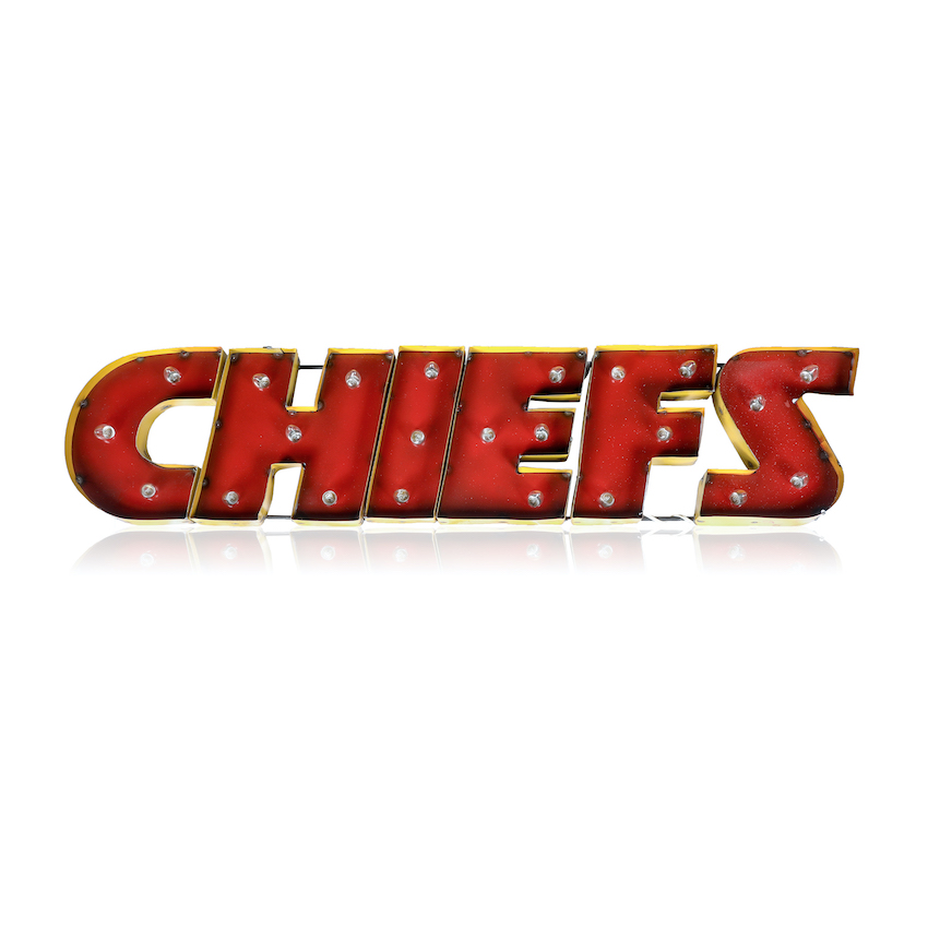 Kansas City Chiefs Recycled Metal Light Sign