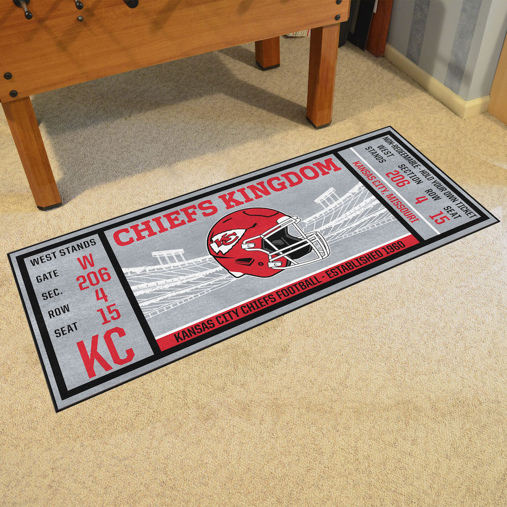 Kansas City Chiefs 30 x 72 Game Ticket Carpet Runner