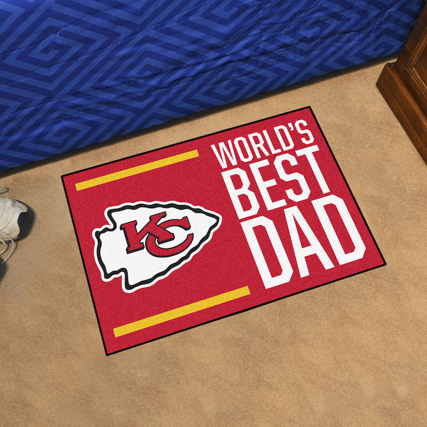 Kansas City Chiefs 20 x 30 WORLDS BEST DAD Floor Mat