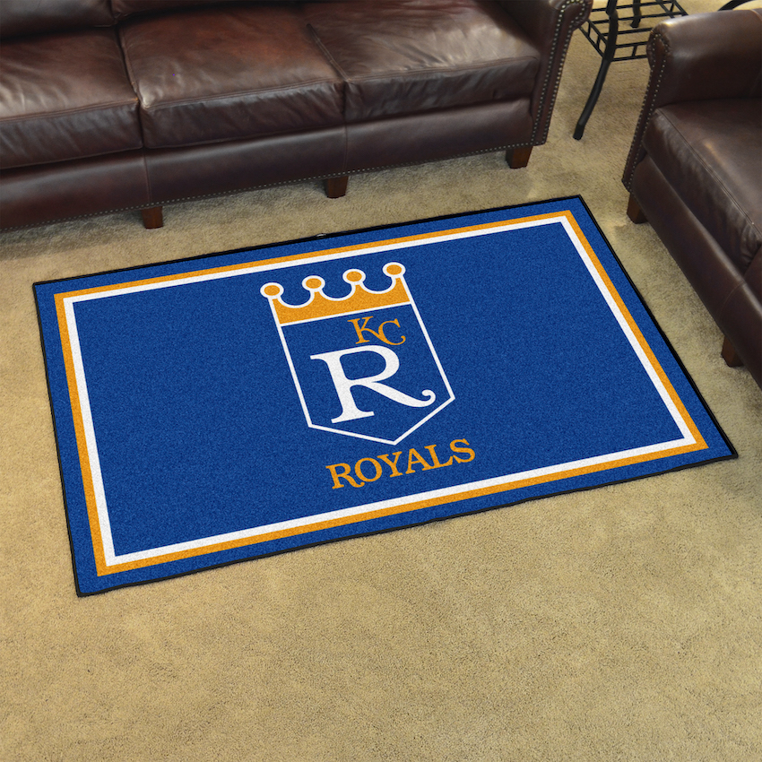 Kansas City Royals MLBCC Vintage 4x6 Area Rug Throwback Logo