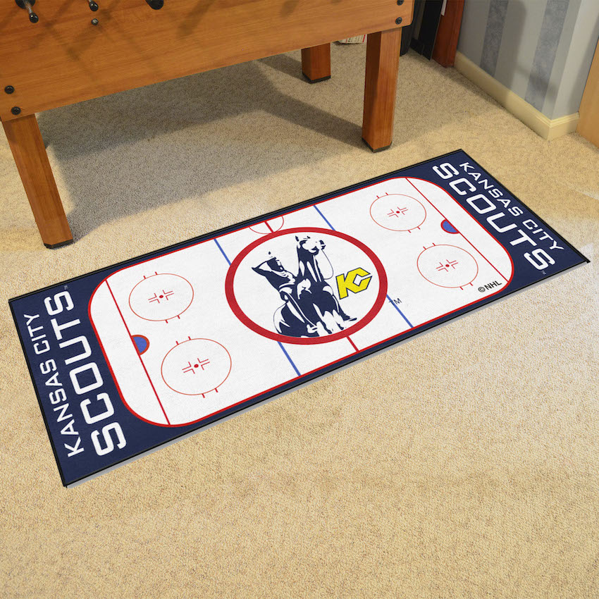 Kansas City Scouts Vintage 30 x 72 Hockey Rink Carpet Runner - Throwback Logo