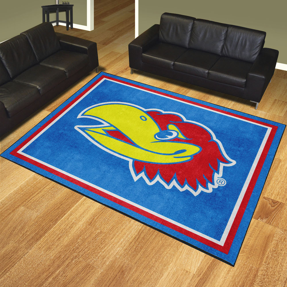 Kansas Jayhawks Ultra Plush 8x10 Area Rug - 2nd Logo