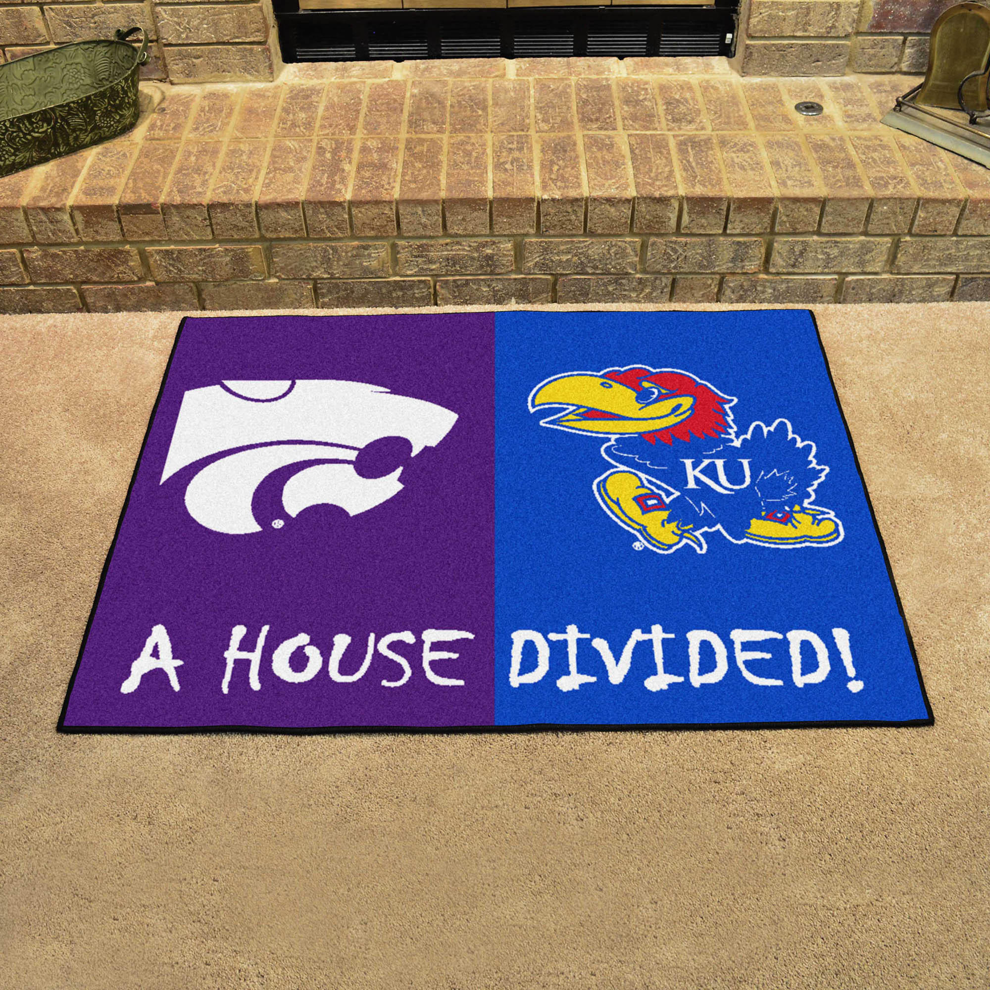 NCAA House Divided Rivalry Rug Kansas Jayhawks - Kansas State Wildcats