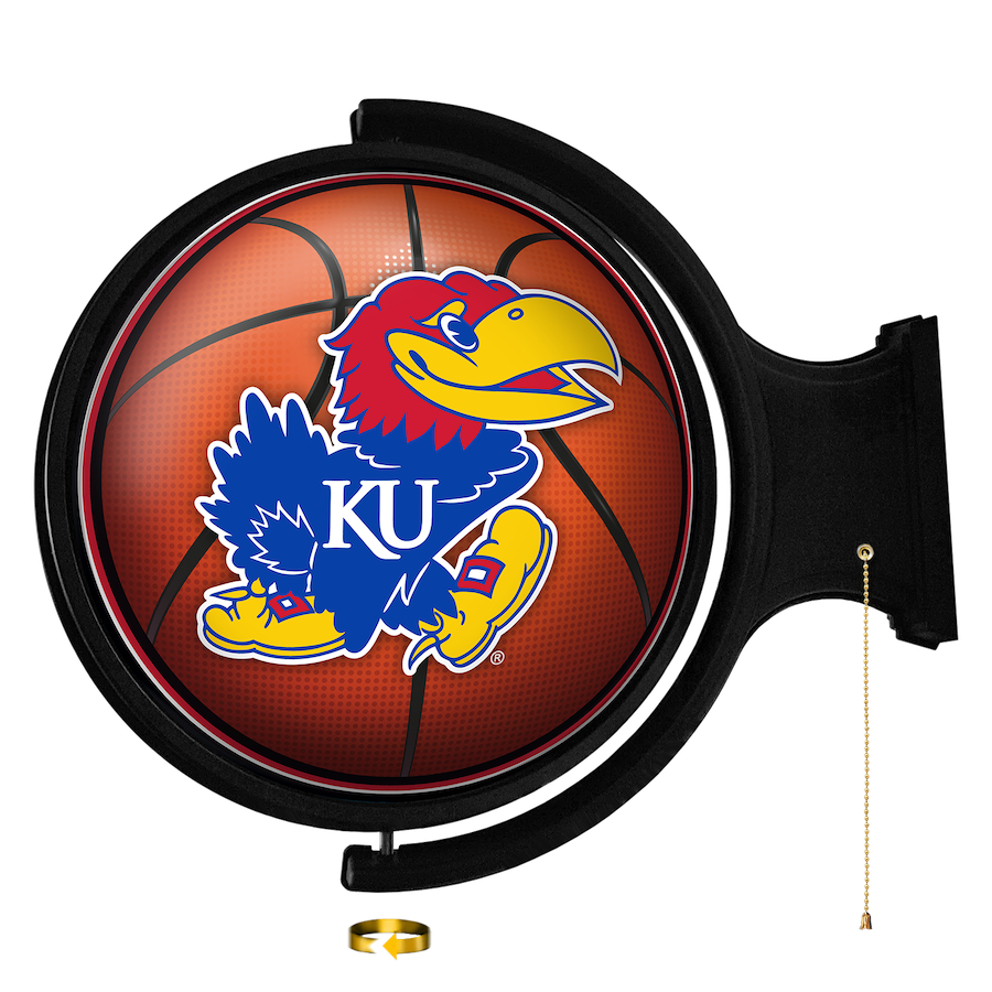 Kansas Jayhawks LED Rotating Wall Sign ~ BASKETBALL