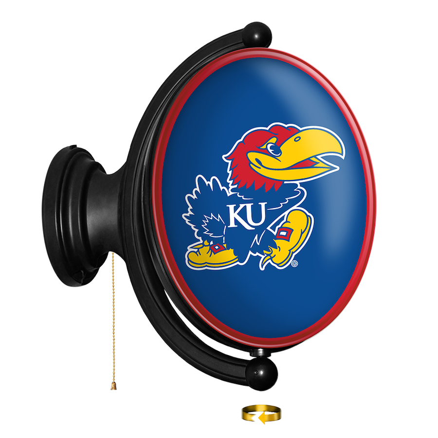 Kansas Jayhawks LED Rotating Wall Sign ~ OVAL