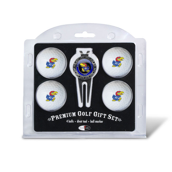 Kansas Jayhawks 4 Golf Ball and Divot Tool Set