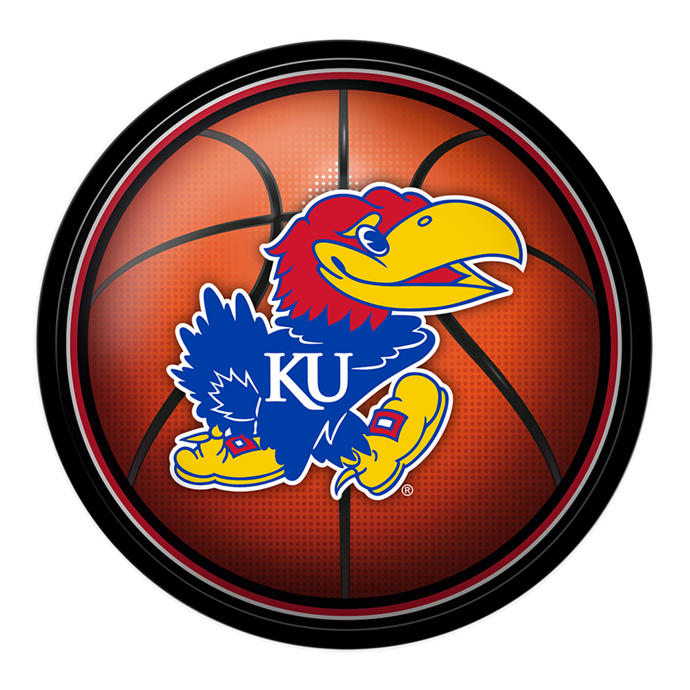 Kansas Jayhawks Modern Disc BASKETBALL Wall Sign