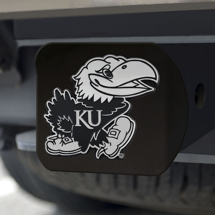 Kansas Jayhawks BLACK Trailer Hitch Cover