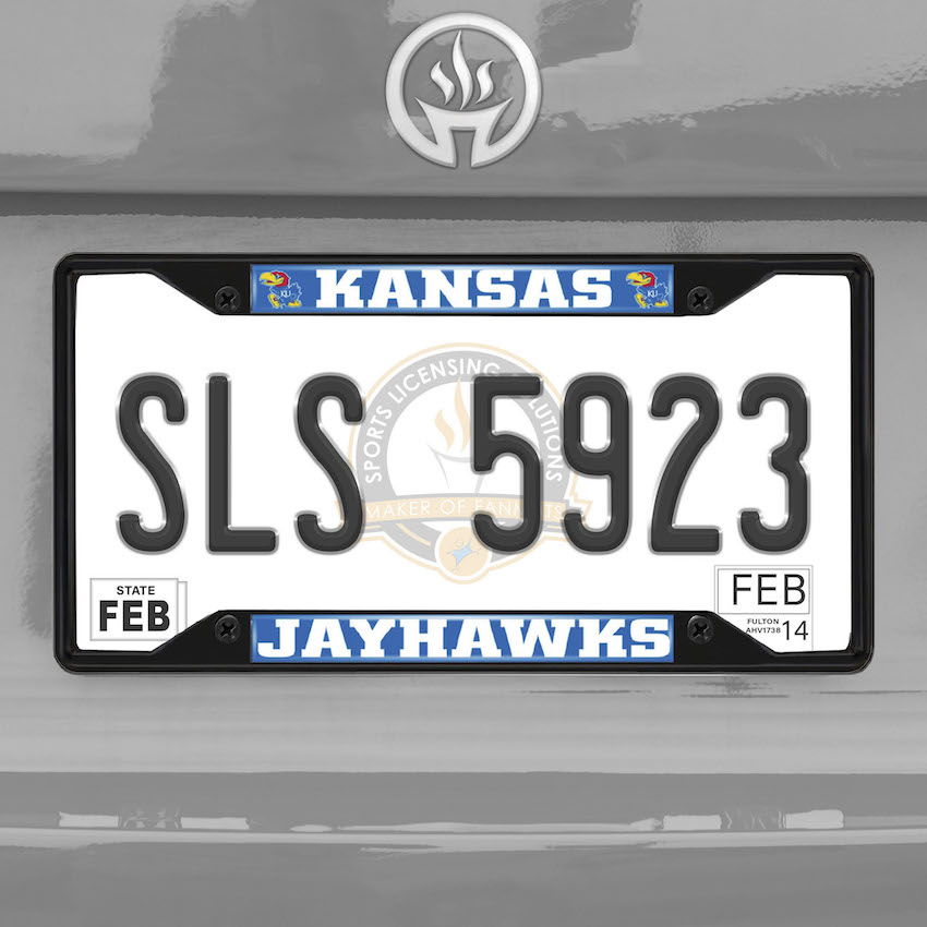 Kansas Jayhawks Black License Plate Frame