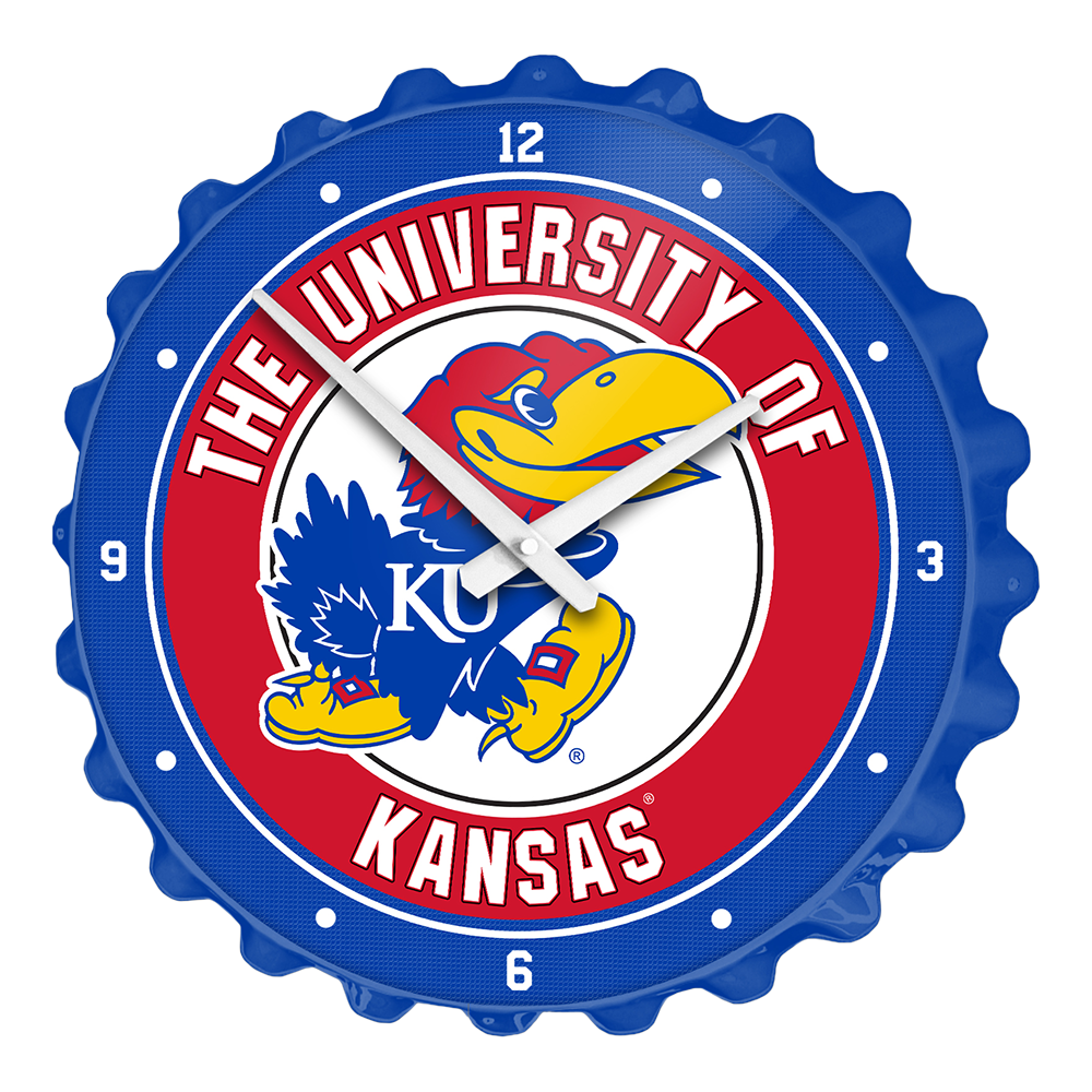 Kansas Jayhawks Bottle Cap Wall Clock