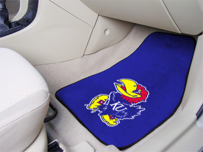 Kansas Jayhawks Car Floor Mats 18 x 27 Carpeted-Pair