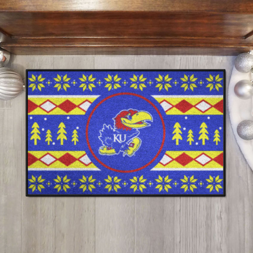 Kansas Jayhawks HOLIDAY SWEATER 20 x 30 STARTER Floor Mat