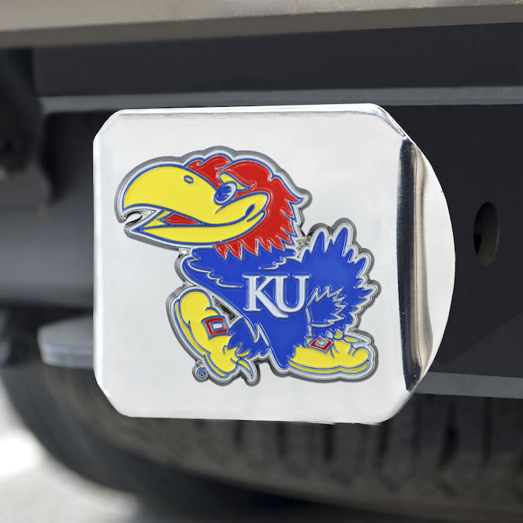 Kansas Jayhawks Color Chrome Trailer Hitch Cover