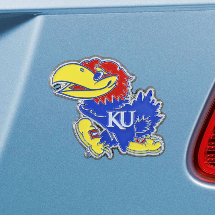 Kansas Jayhawks Color Metal Auto Emblem