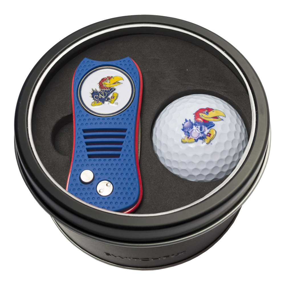 Kansas Jayhawks Switchblade Divot Tool and Golf Ball Gift Pack