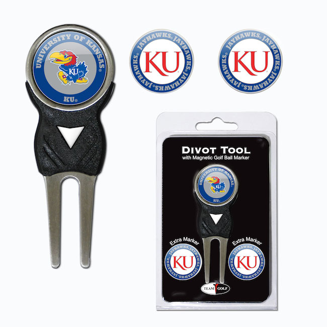 Kansas Jayhawks 3 Marker Signature Divot Tool Pack