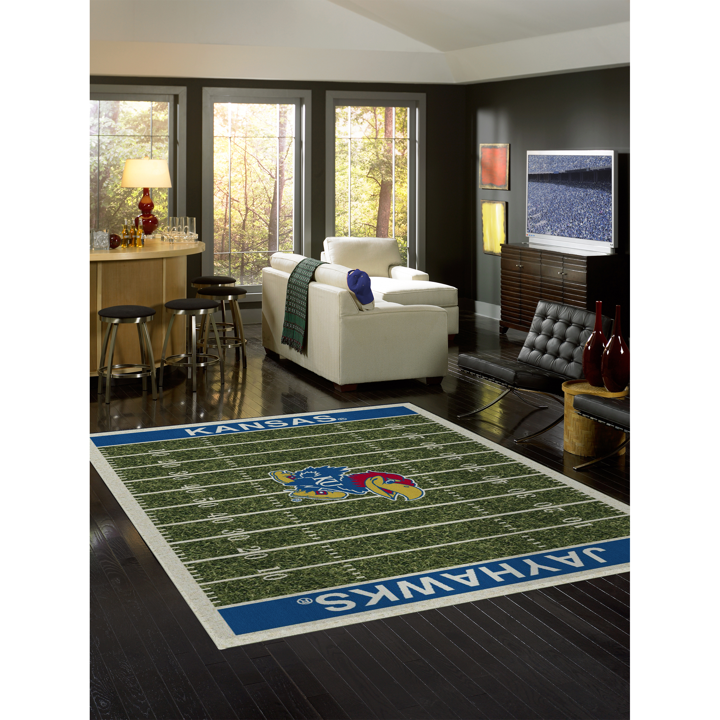 Kansas Jayhawks 6 X 8 HOMEFIELD Rug