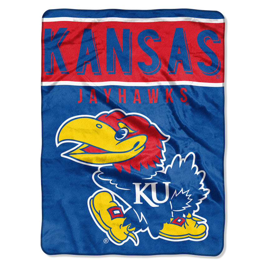 Kansas Jayhawks Large Plush Fleece OVERTIME 60 x 80 Blanket