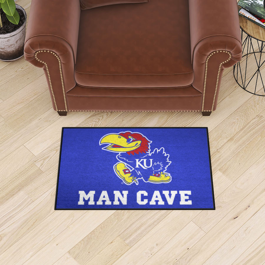 Kansas Jayhawks MAN CAVE 20 x 30 STARTER Floor Mat