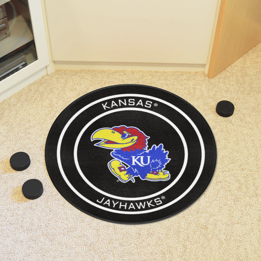 Kansas Jayhawks Round Hockey Puck Mat