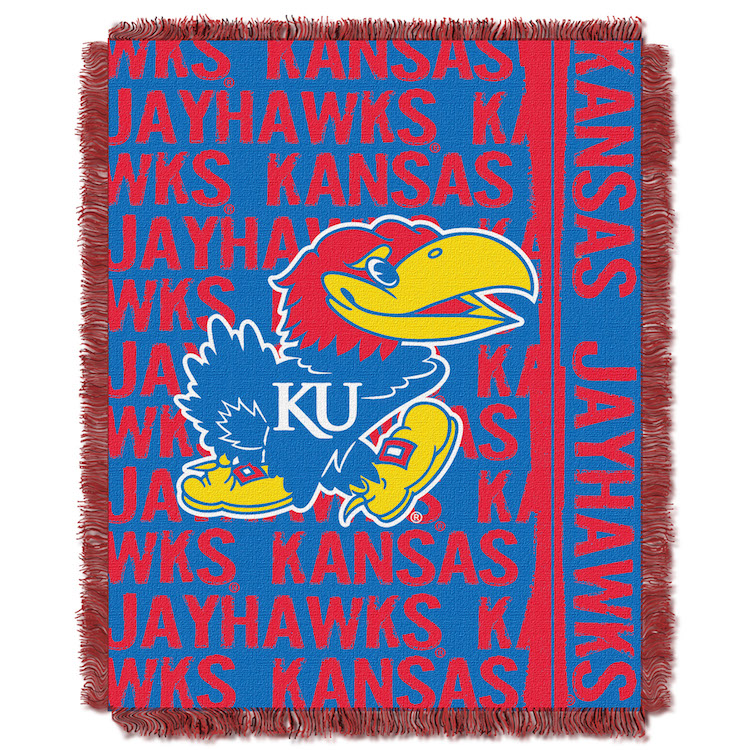 Kansas Jayhawks Double Play Tapestry Blanket 48 x 60