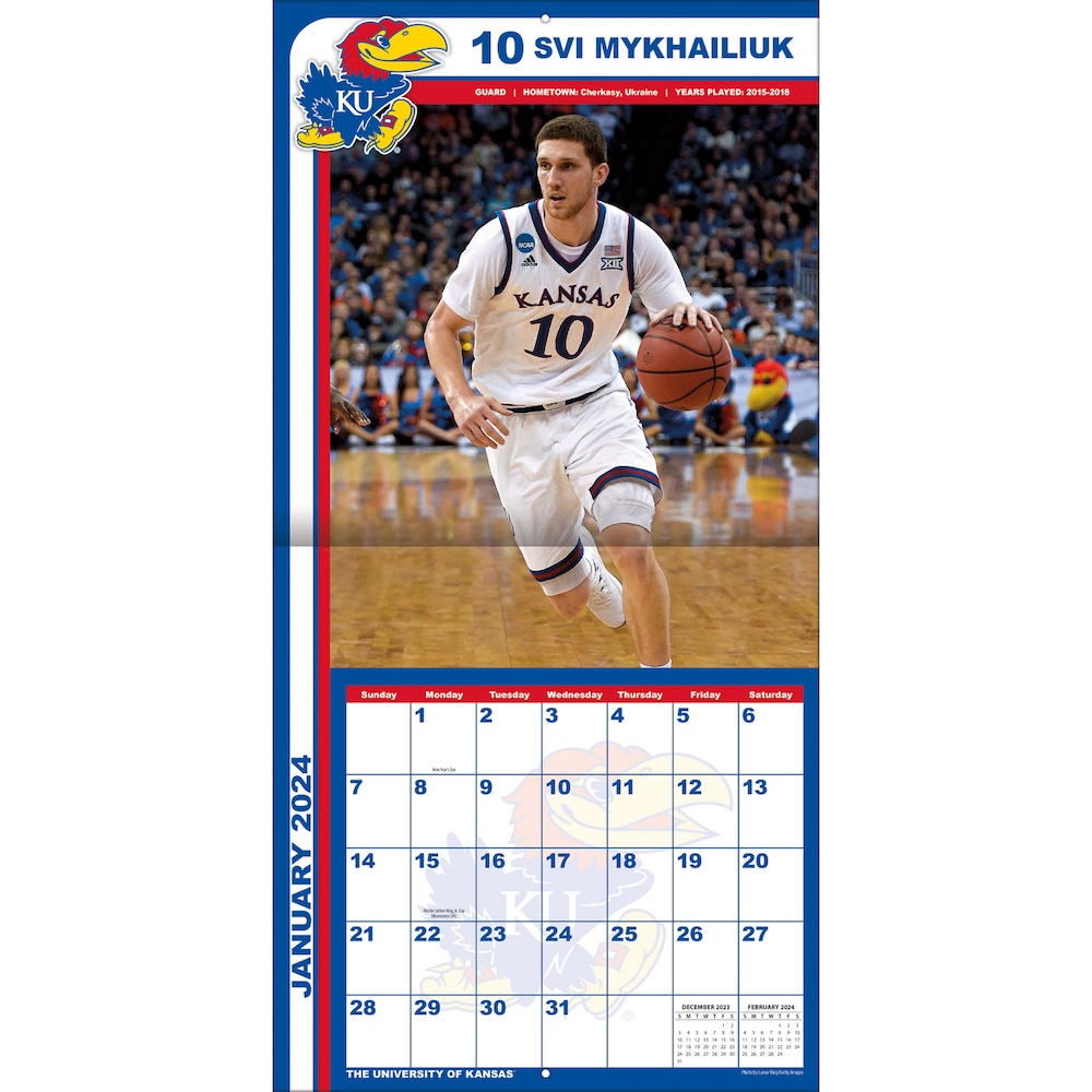 Kansas Jayhawks 2025 NCAA Team Wall Calendar