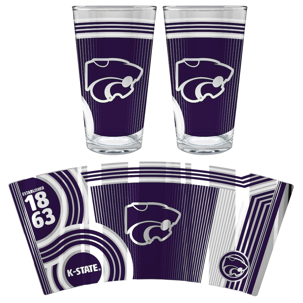 Kansas State Wildcats COOL VIBES 2 pc Pint Glass Set