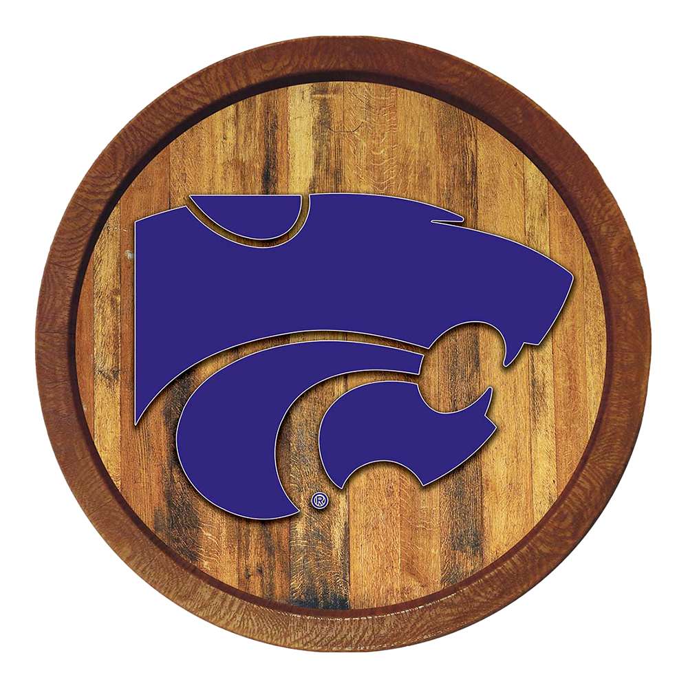 Kansas State Wildcats FAUX Barrel Top Sign