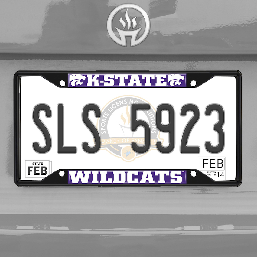 Kansas State Wildcats Black License Plate Frame