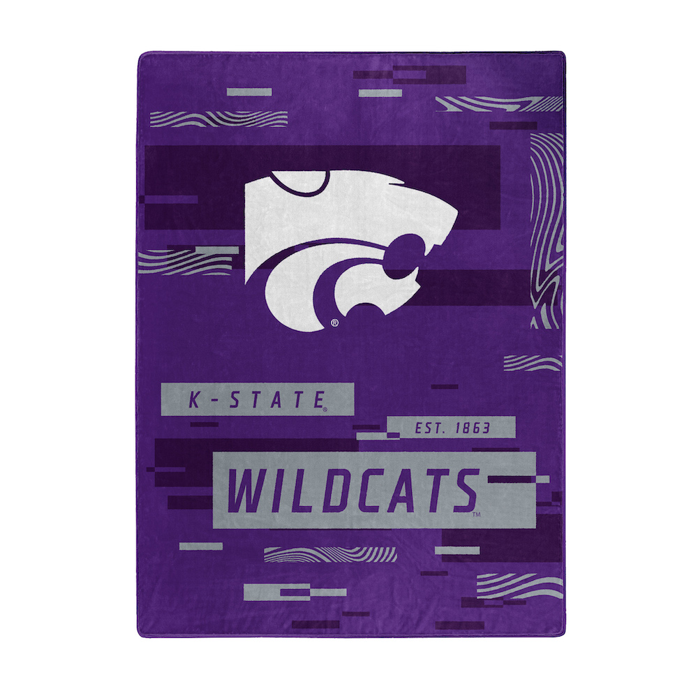 Kansas State Wildcats Large Plush Fleece Raschel Blanket 60 x 80