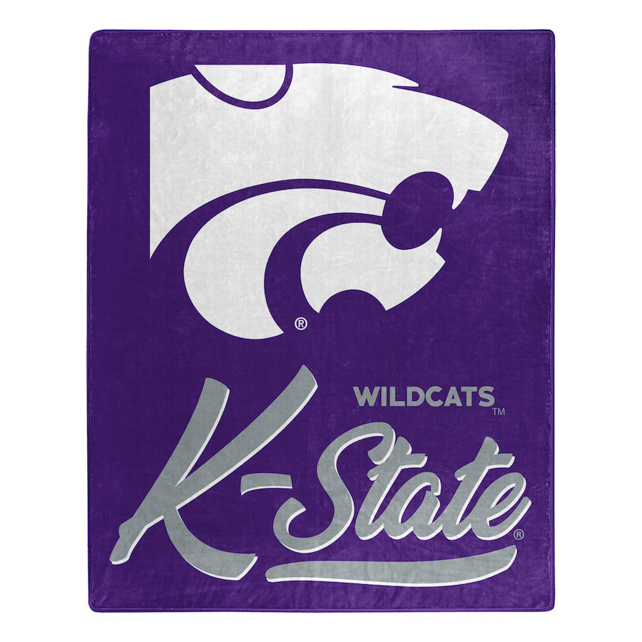 Kansas State Wildcats Plush Fleece Raschel Blanket 50 x 60