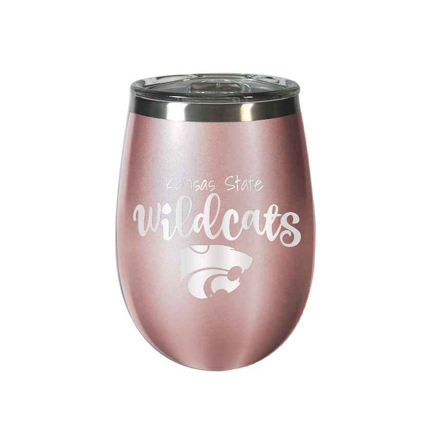 Kansas State Wildcats 10 oz Rose Gold Wine Tumbler