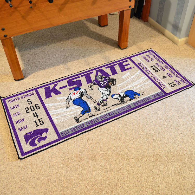 Kansas State Wildcats 30 x 72 Game Ticket Carpet Runner