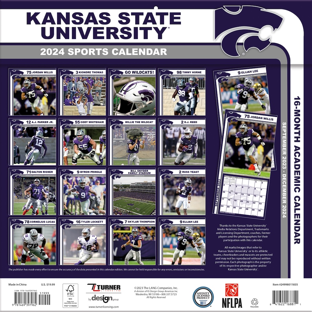 Kansas State Wildcats 2025 NCAA Team Wall Calendar