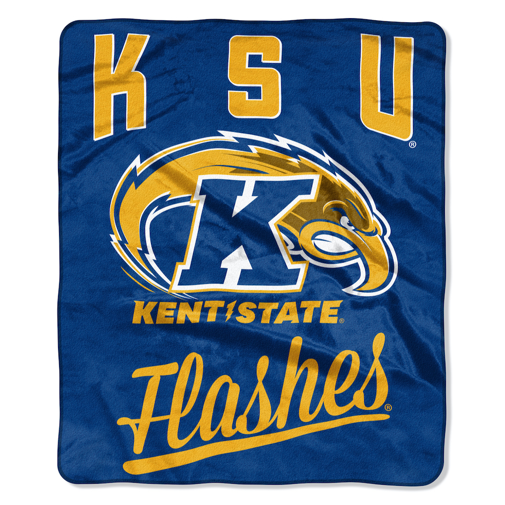 Kent State Golden Flashes Plush Fleece Raschel Blanket 50 x 60