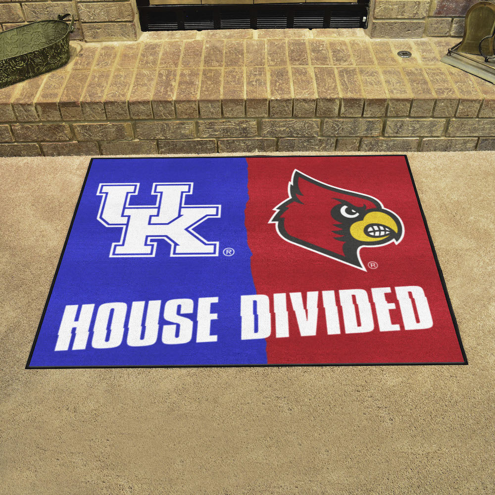 NCAA House Divided Rivalry Rug Kentucky Wildcats - Louisville Cardinals