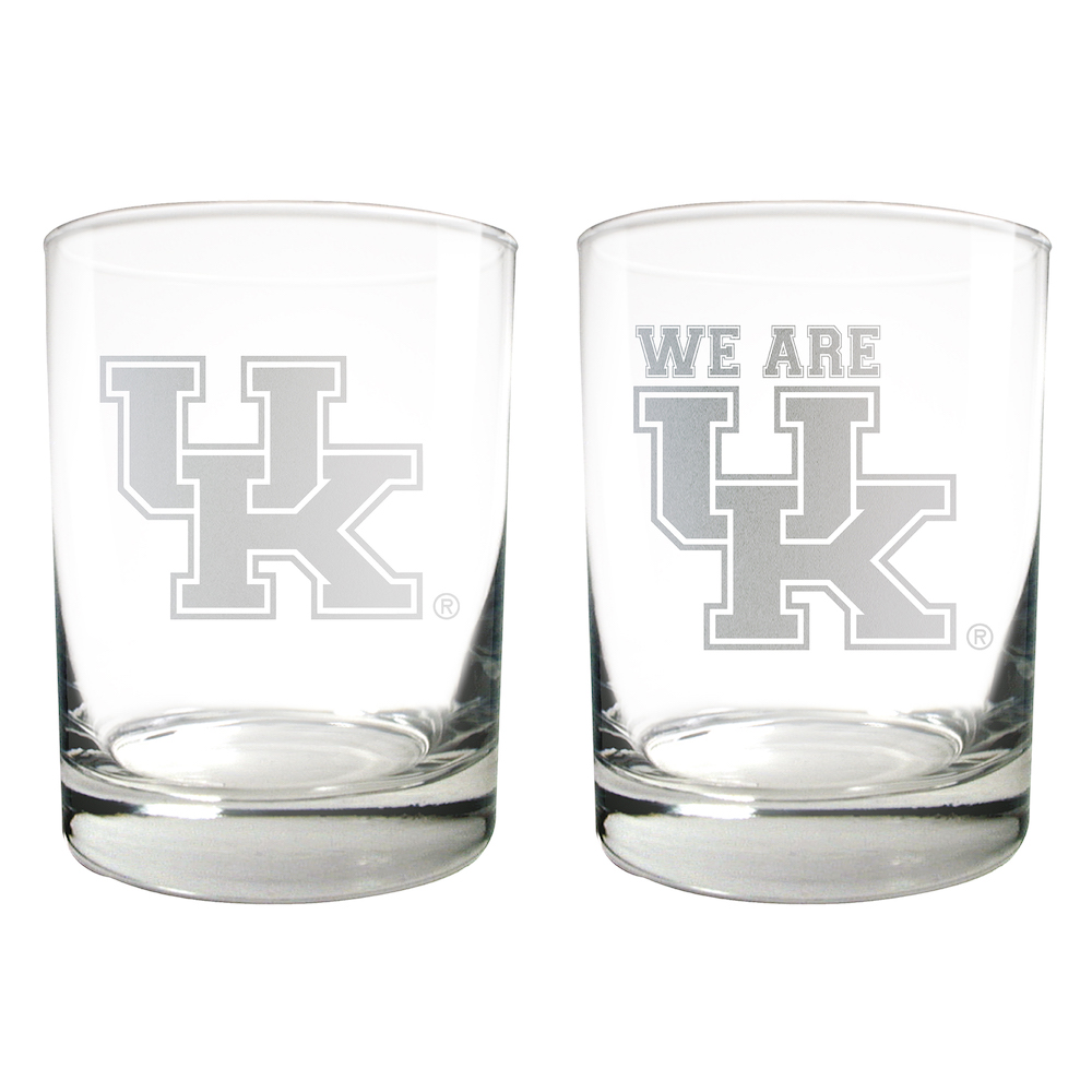 Kentucky Wildcats 2pc Rocks Glass Set