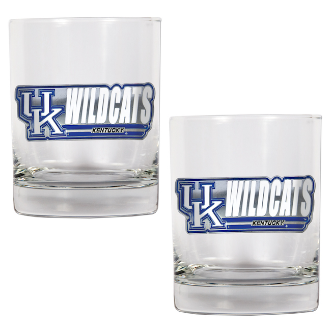 Kentucky Wildcats NCAA Logo 2pc Rocks Glass Set