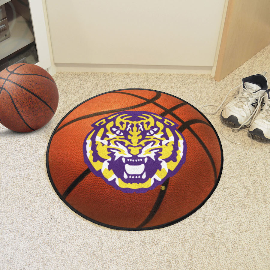 LSU Tigers ALT LOGO Round Basketball Mat