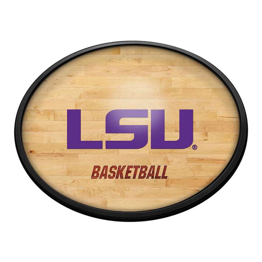 LSU Tigers HARDWOOD Slimline LED Wall Sign ~ OVAL