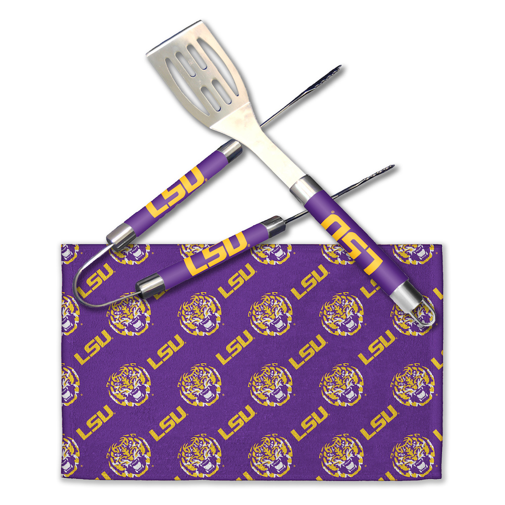 LSU Tigers 3 Piece BBQ GRILL MASTER set