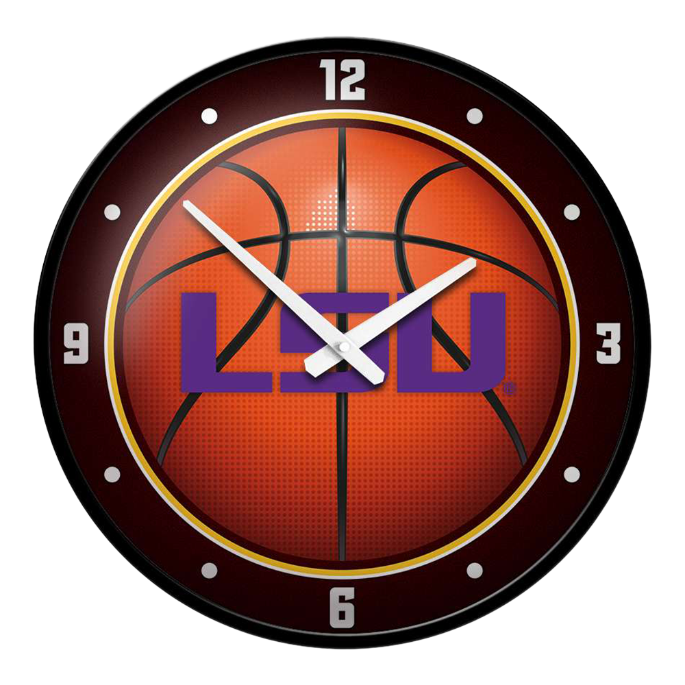 LSU Tigers Modern Disc BASKETBALL Wall Clock