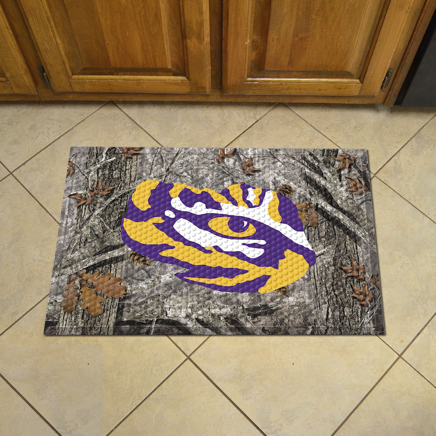 LSU Tigers Camo Style SCRAPER Door Mat